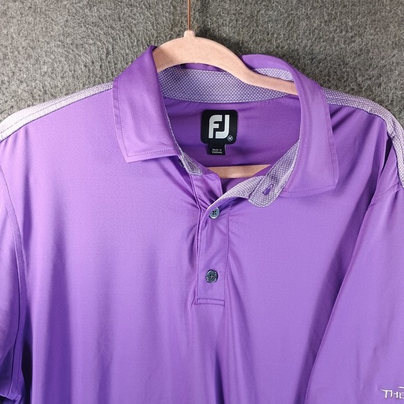 FootJoy Golf Shirt Polo Mens Medium Purple Performance Logo The Ridge - Picture 2 of 11